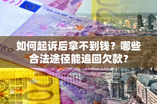 武汉如何起诉后拿不到钱？哪些合法途径能追回欠款？