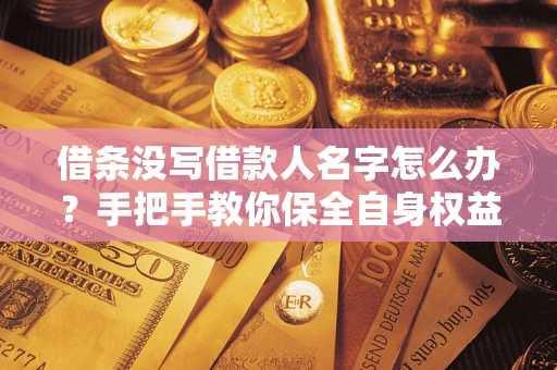 武汉借条没写借款人名字怎么办？手把手教你保全自身权益